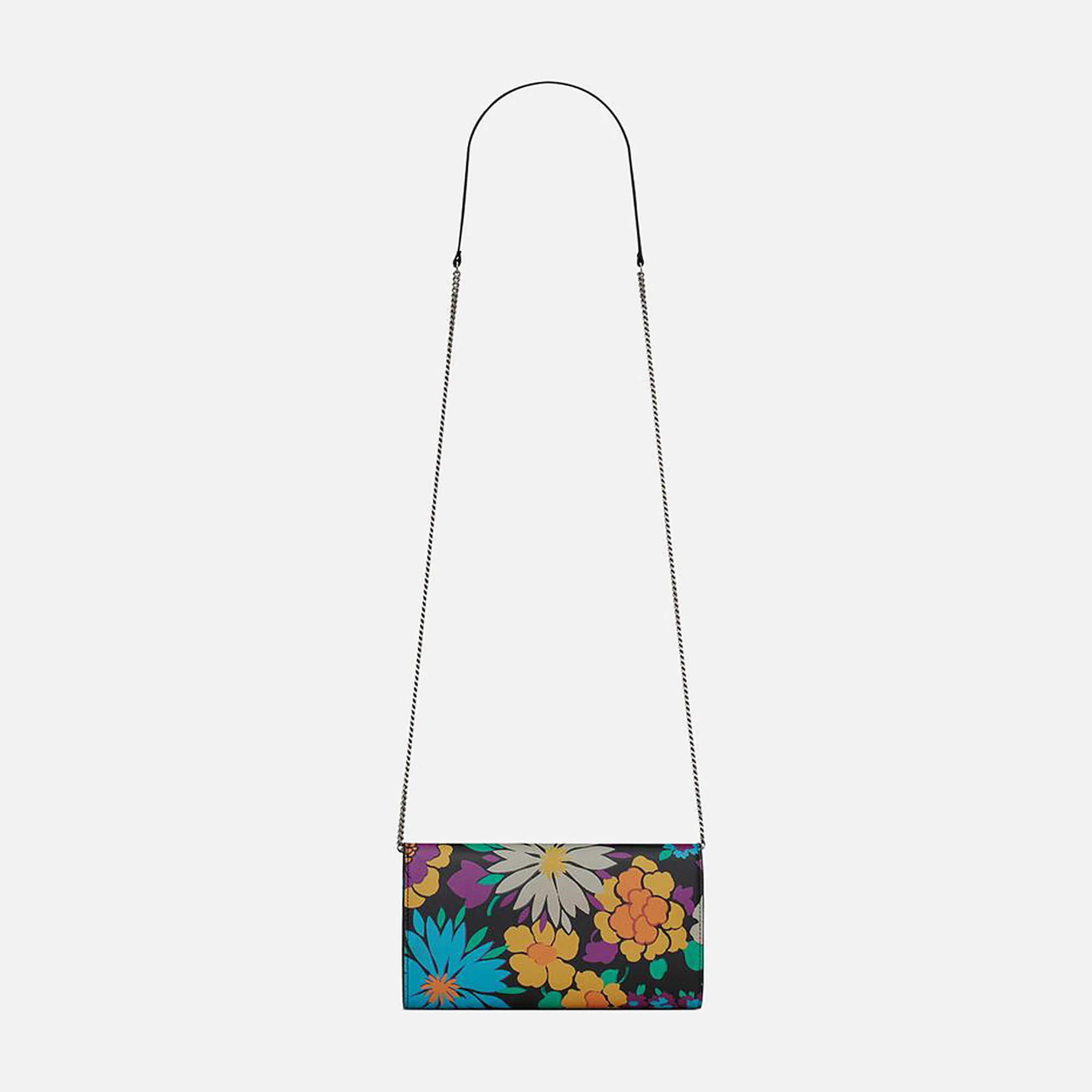 Saint Laurent Wallet on Chain Floral Print - Black - Image 2